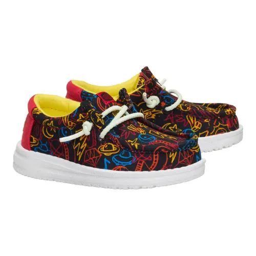 HEYDUDE Wally Toddler Space Glow – Black/Red online