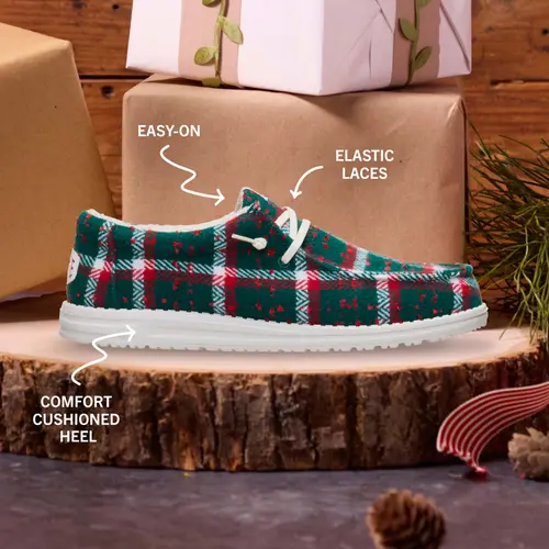 HEYDUDE Wally Confetti Plaid Cozy – Red/Green/Multi online