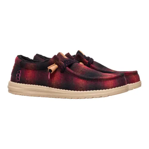 HEYDUDE Wally Cozy Plaid – Red Plaid/Black online