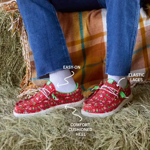 HEYDUDE Wally Holiday Sweater – Red/Green/Multi online