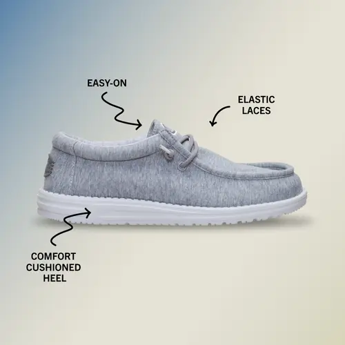 HEYDUDE Wally Stretch Jersey Wide – Black/Black online