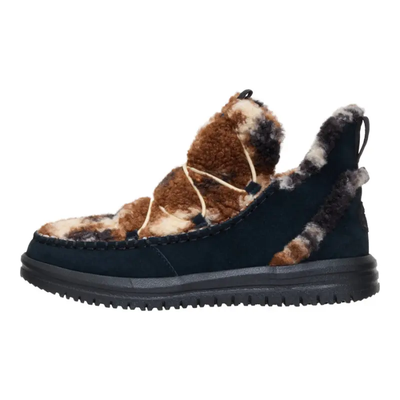 HEYDUDE Camden Suede Cozy – Black Multi/Black online