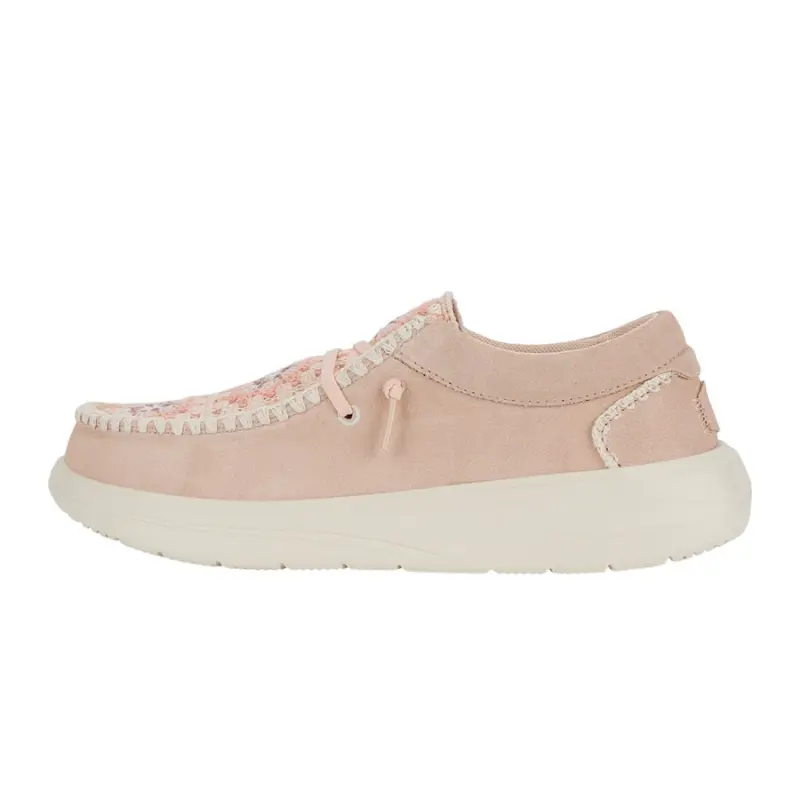 HEYDUDE Wendy Comf Suede Crochet – Pale Pink/Multi online