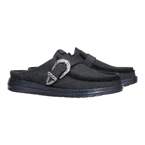 HEYDUDE Wendy Slip Buckle Denim – Black/Black online
