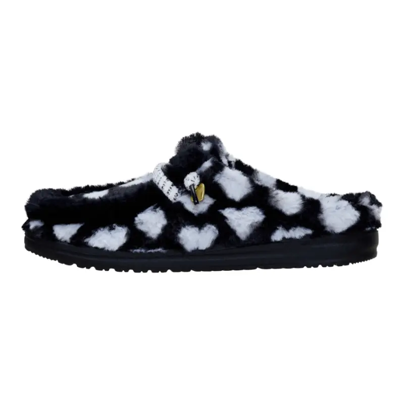 HEYDUDE Wendy Slipper Hearts – Black/White online